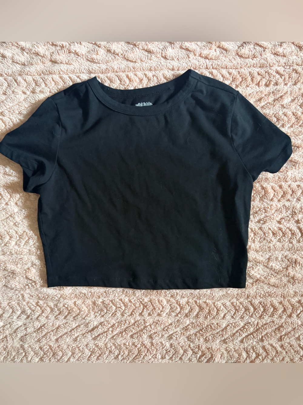 wild fable Black Cropped Crewneck Tee